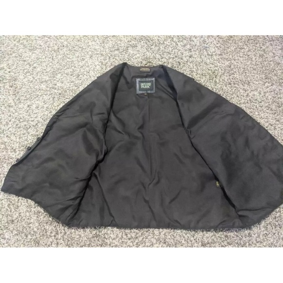 IRVINE PARK Leather Motorcycle Vest XL Mens Vtg Black Leather BIKER Vest - Picture 3 of 11